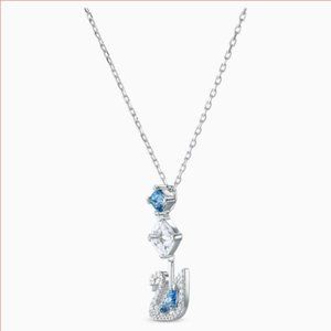 Swarovski Dazzling Swan Necklace, Rhodium Plated